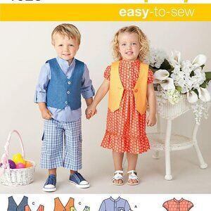 Simplicity 1923 Toddler's Dress, Pants, & Vest Sizes 1/2-1-2-3-4
